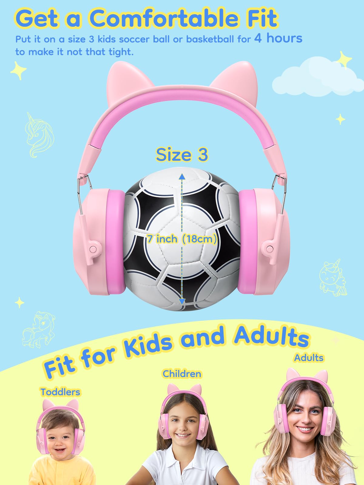 Dr.meter cat ear stickers for personalized styling on earmuffs.
