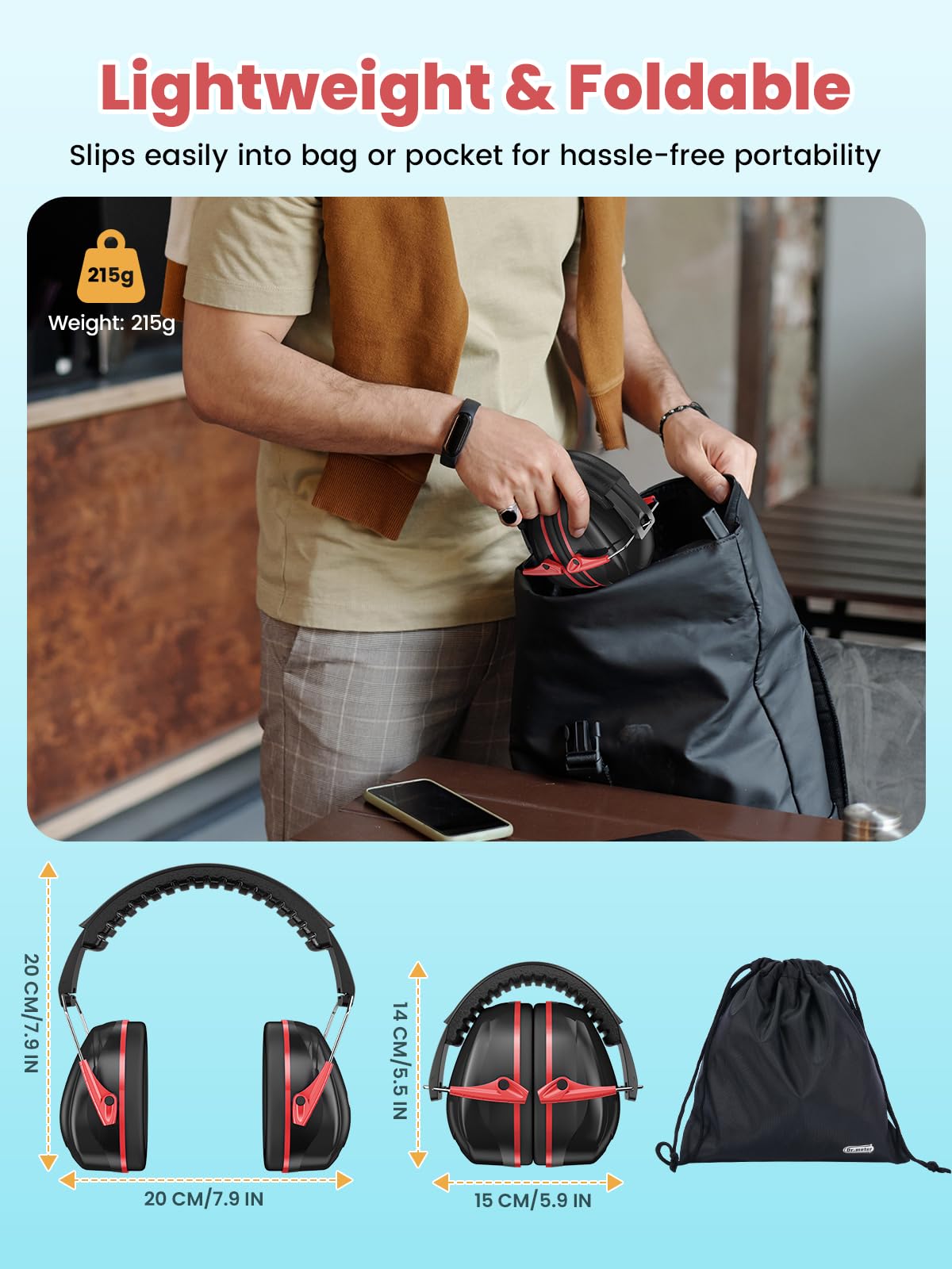 Dr.meter Ear Muffs ANSI S3.19 and CE en352-1 certified protection