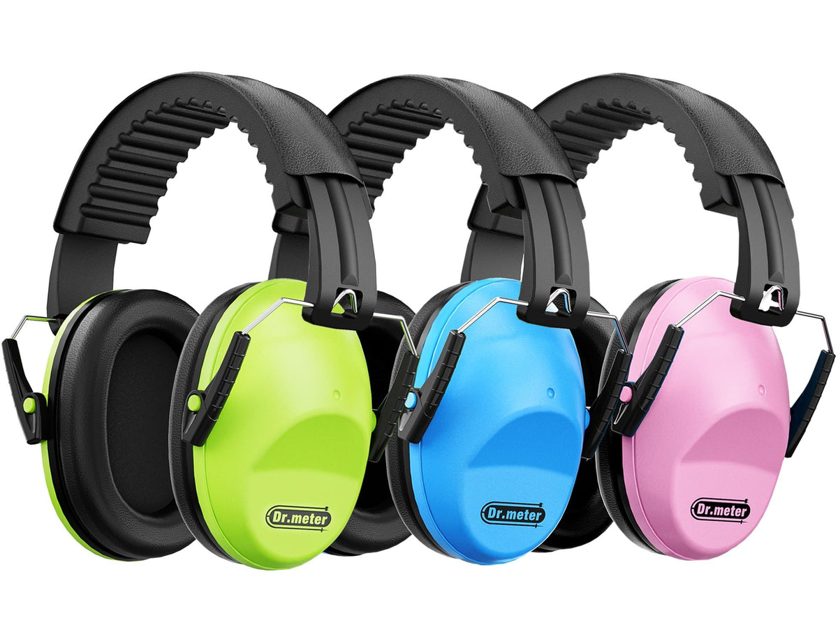 Dr.meter ear muffs folded for compact, portable noise protection.