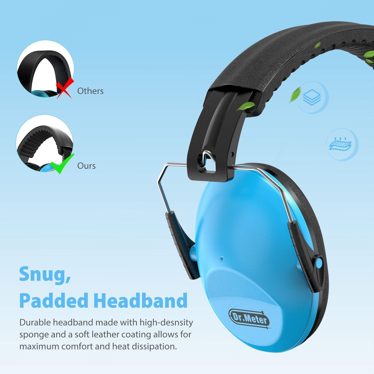 Dr.meter ear muffs safety-certified with ANSI CE for reliable protection.