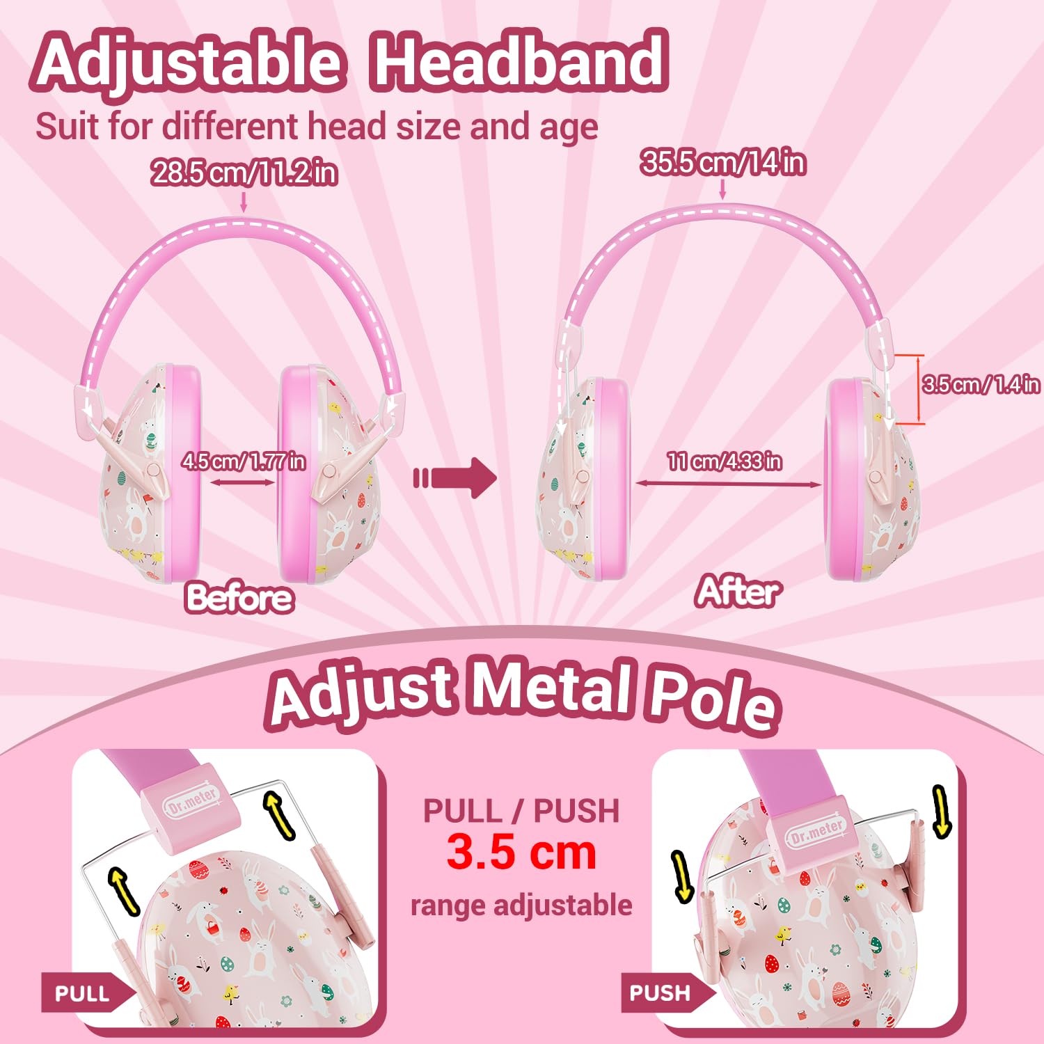 Dr.meter Ear Muffs SNR-27.4dB performance protects ears at loud events.