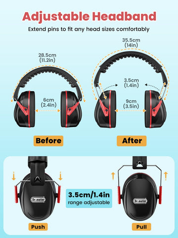 Dr.meter Ear Muffs soft cushions provide all-day wear comfort
