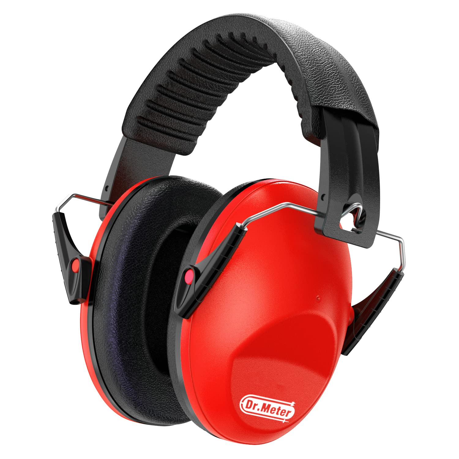 Dr.meter ear muffs ABS shell durability in red supports active kids
