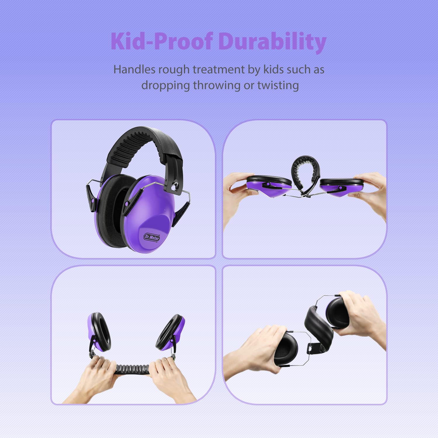 Dr.meter earmuffs reduce loud noise while keeping voices clear