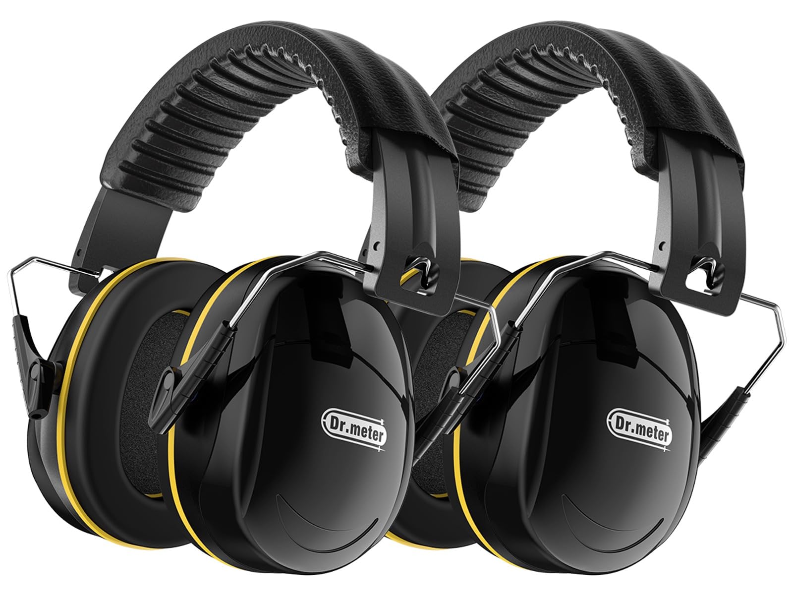 Dr.meter hearing protection earmuffs foldable 2-pack for portable comfort.