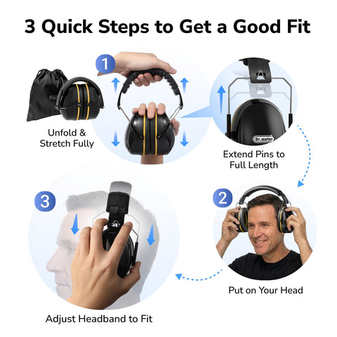 Dr.meter comfortable earmuffs designed for kids and adults.