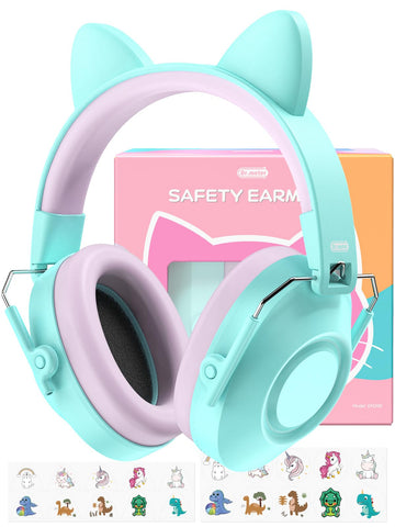 Dr.meter kids earmuffs folded for easy travel and storage.