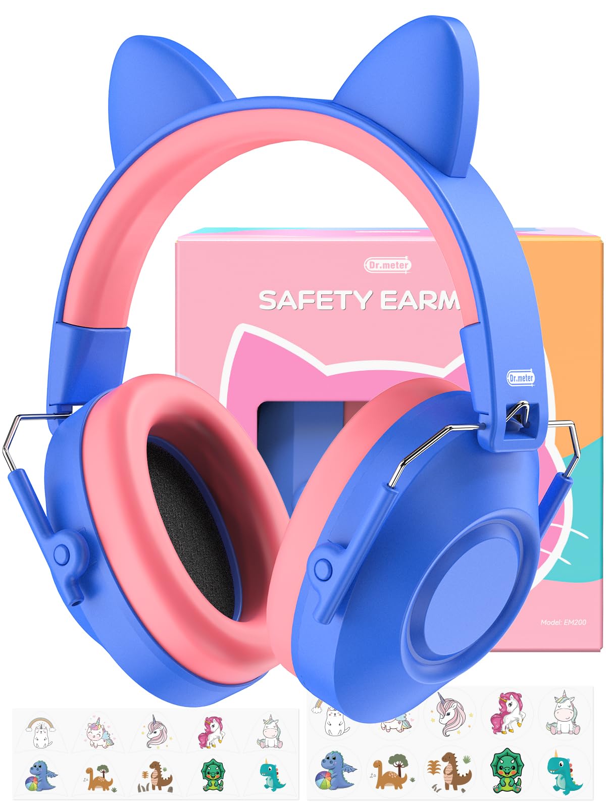 Dr.meter kids headphones with cat ears folded for travel and storage.