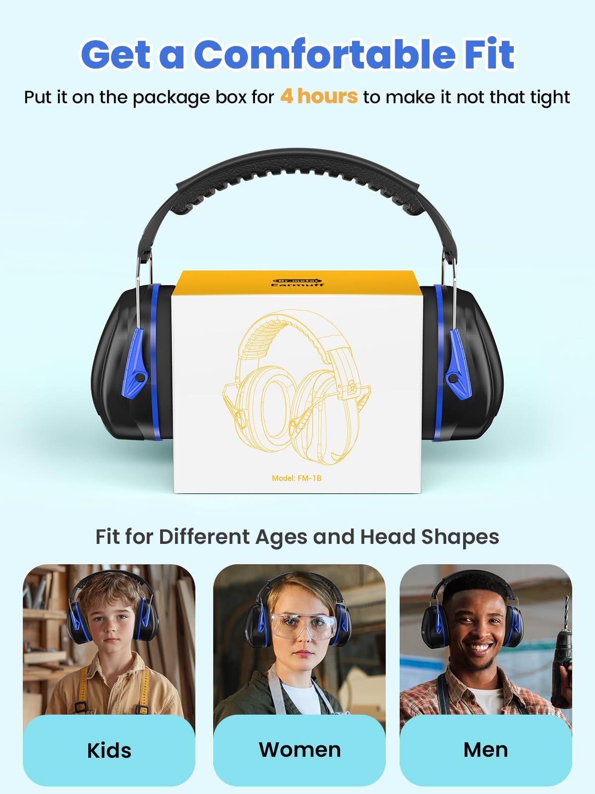 Dr.meter noise reduction earmuffs with SNR 31dB for quieter environments