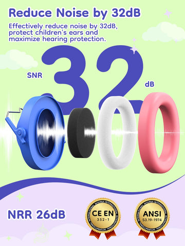 Dr.meter 32dB noise reduction earmuffs protect ears at loud events.
