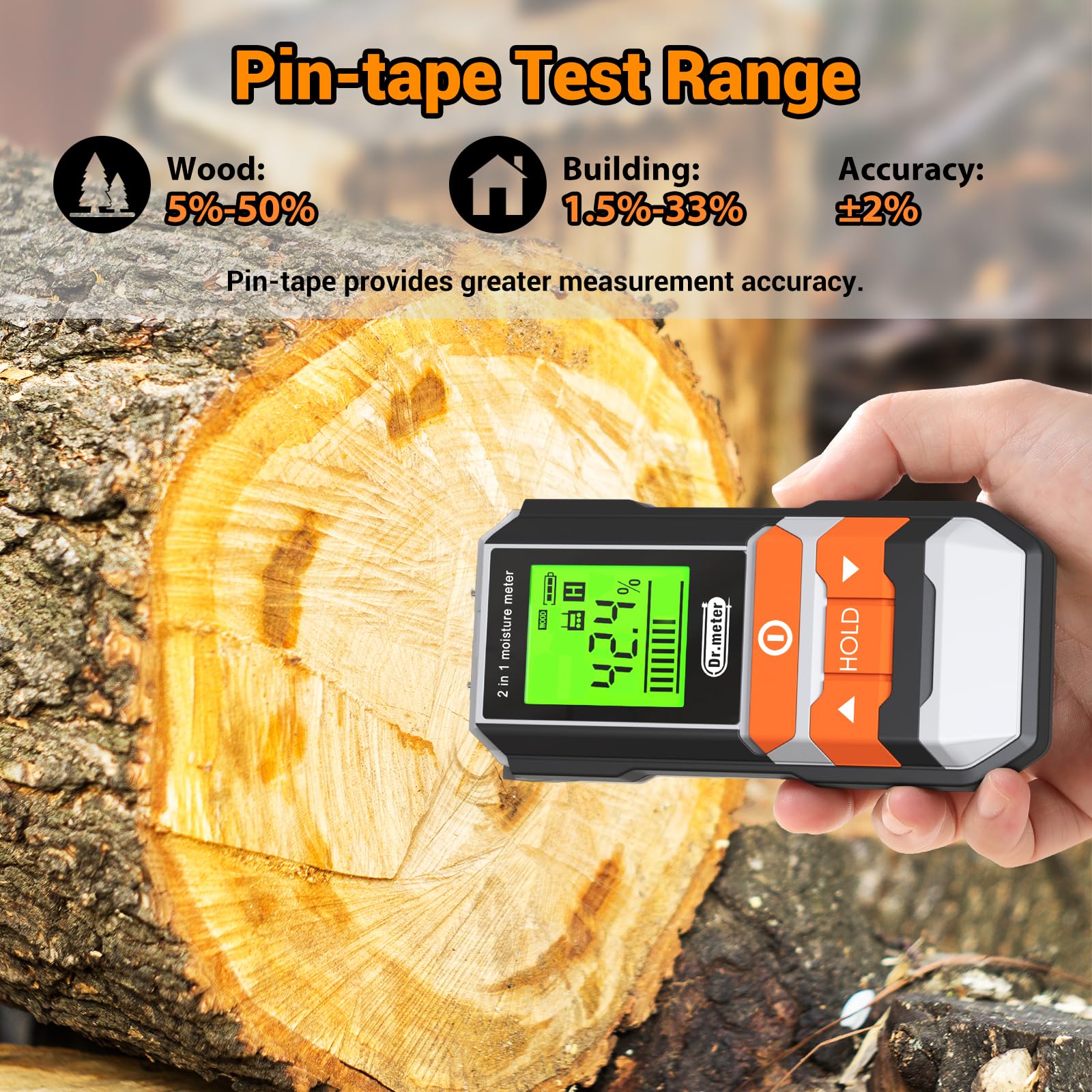 Dr.meter pinless surface moisture detection enables non-invasive checks on drywall.