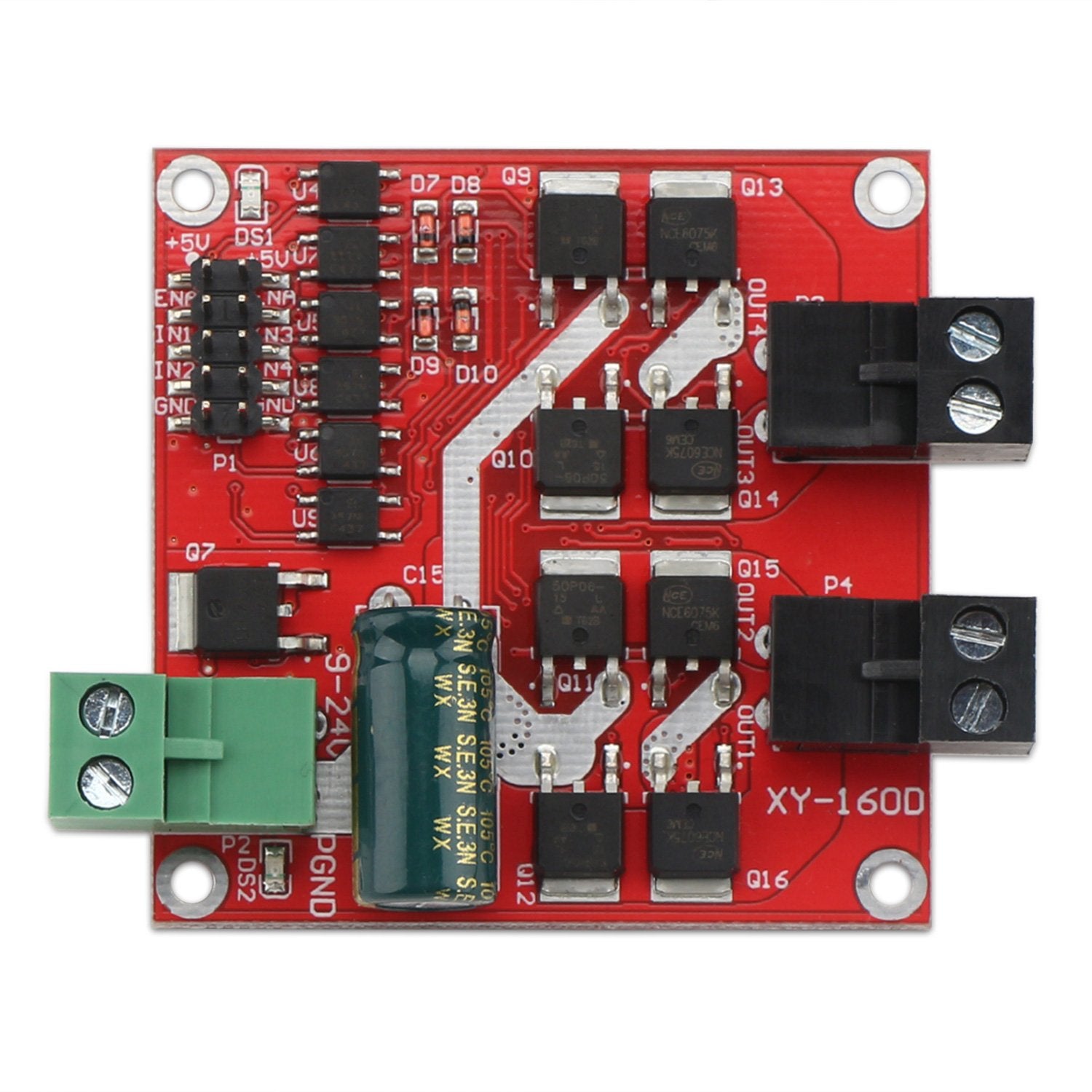 DROK ENA input for adjustable speed regulation on motor channels.