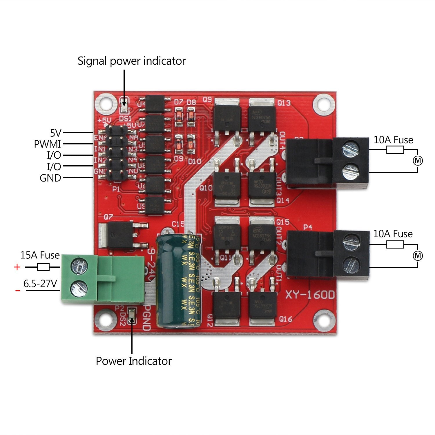 DROK PWM speed control feature enabling smooth motor ramping.