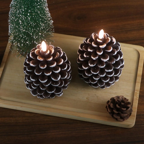 DRomance battery-powered pinecone candles ideal for holiday decor