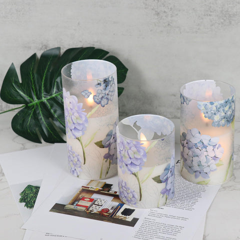 DRomance Hydrangea holiday decor candle enhances seasonal ambiance.