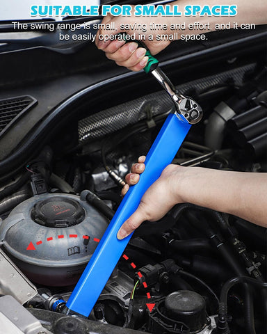 Dromco Offset Extension Wrench length highlights extended reach capability