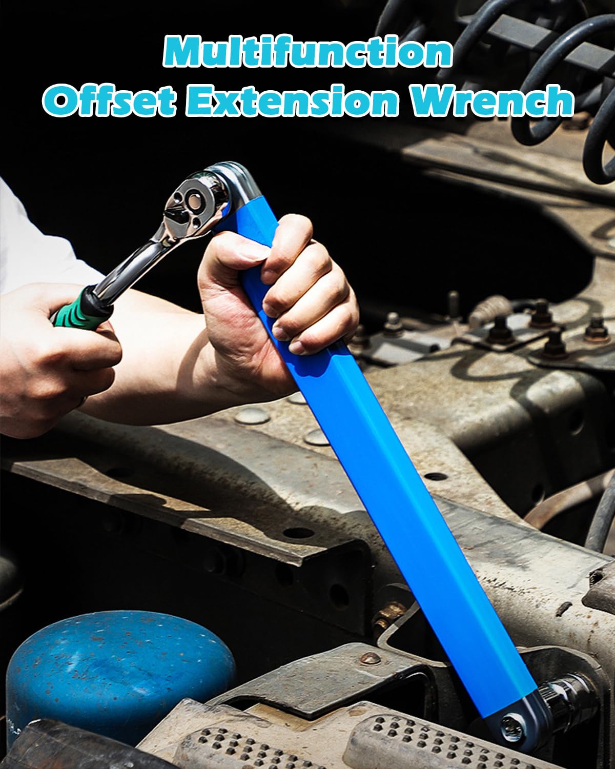 Dromco Offset Extension Wrench side view emphasizes slim profile for narrow access
