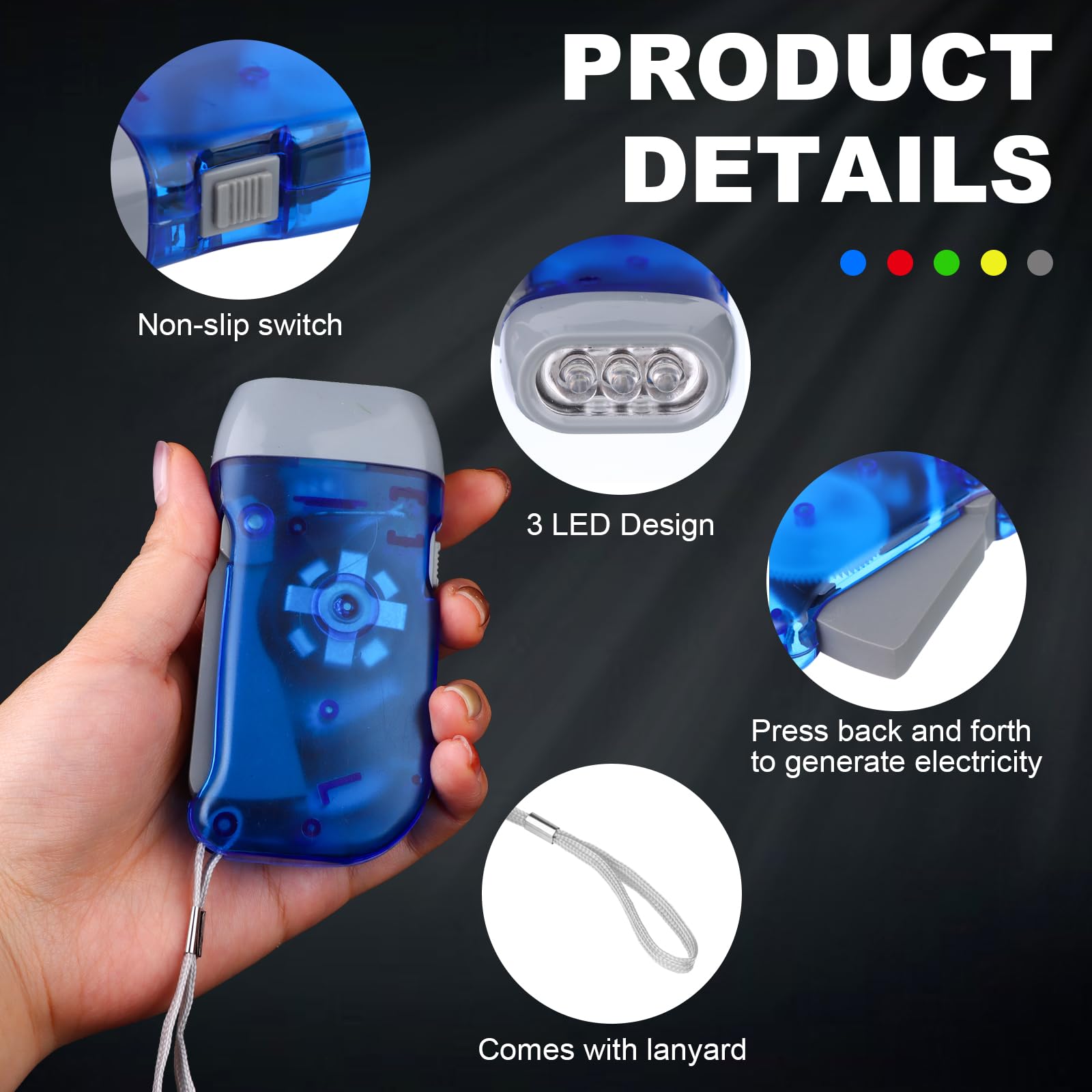 Droutti emergency light with braided rope handle for easy grip during emergencies.