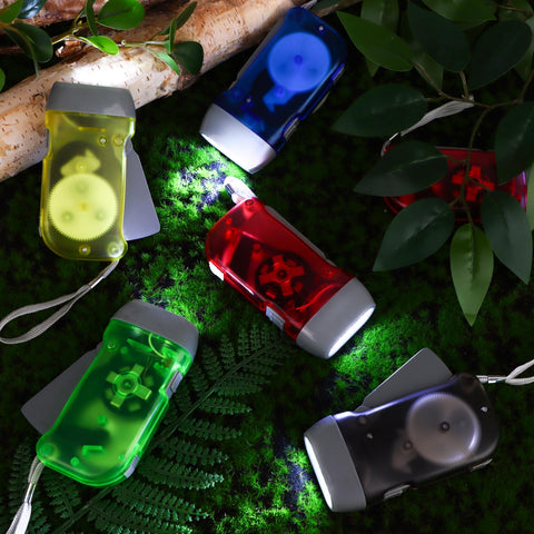 Droutti pack of 30 hand crank flashlights ready for holiday gifting.