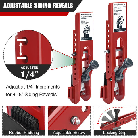 Drusolell red siding tool in use for secure clamping.