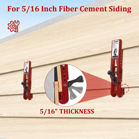 Drusolell mounting kit compatible with 5/16 inch fiber cement siding projects.
