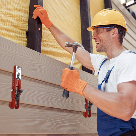 Drusolell siding support accommodates up to 12-foot cement-board lengths securely.