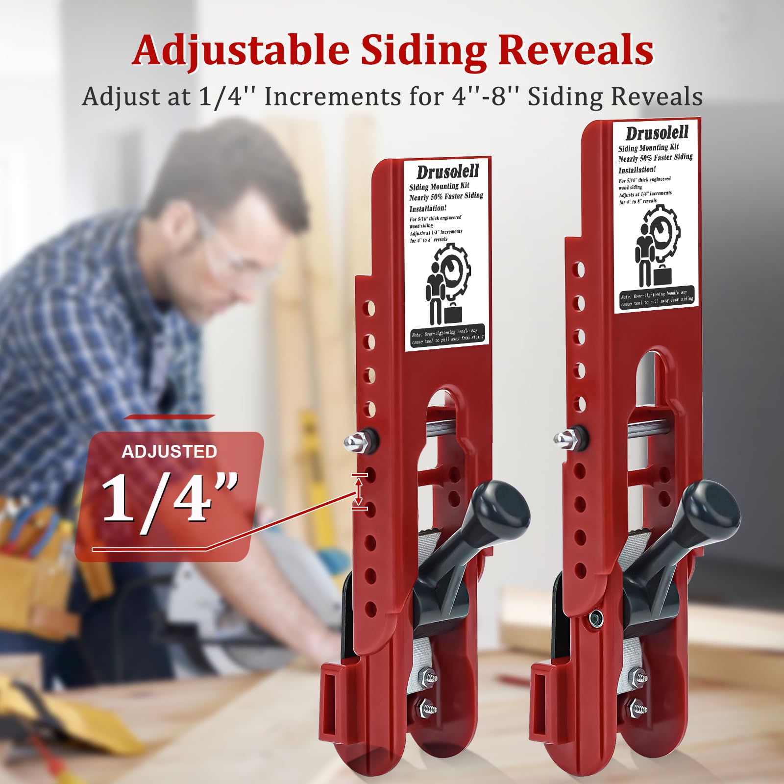 Drusolell siding tool with polycarbonate body for durable, lightweight performance.