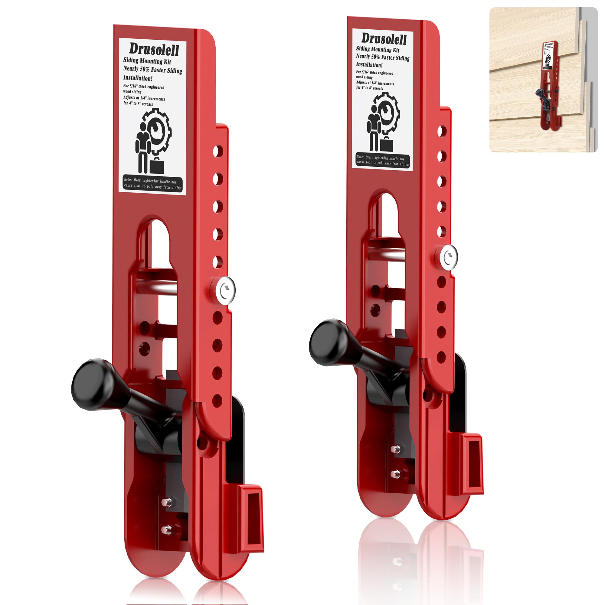 Drusolell siding tools enable solo 12ft board installation.