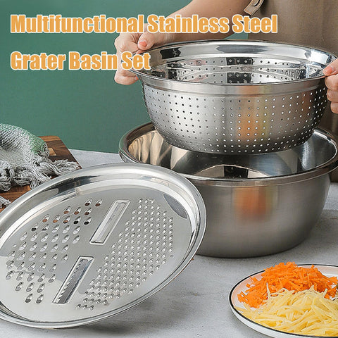 DRXRD Germany 3-in-1 stainless basin with drain tray for efficient rinsing and draining