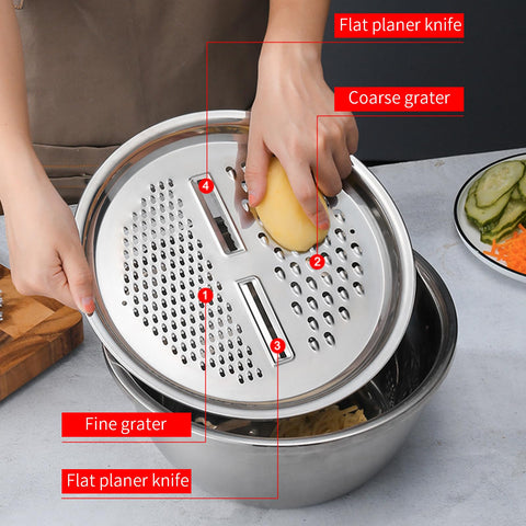 DRXRD dishwasher-safe basin design for easy cleanup after chopping and washing