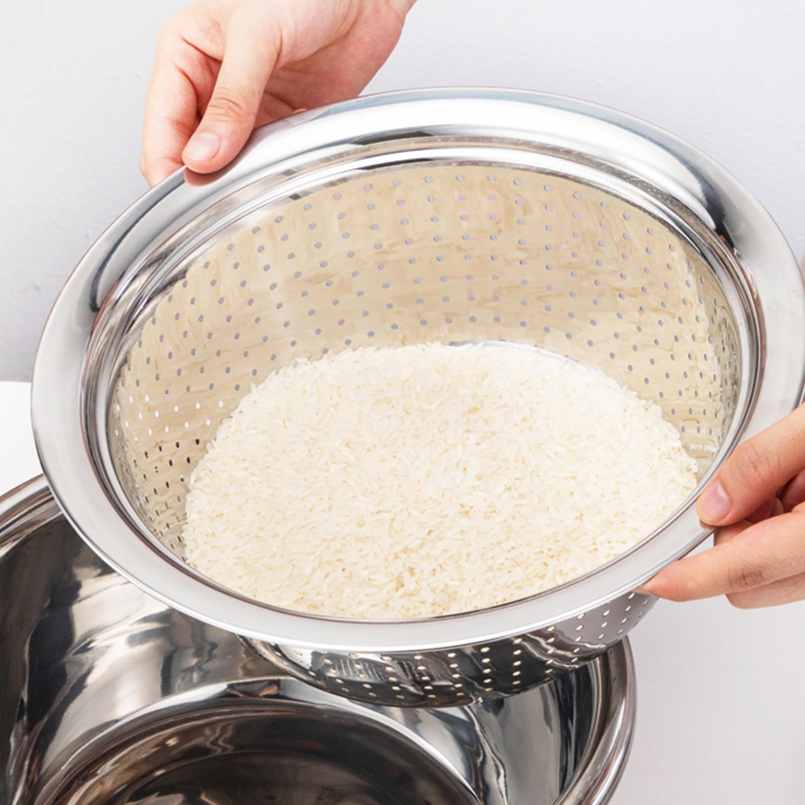 DRXRD compact washing bowl for rice, fruit, and vegetables