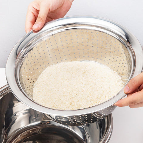 DRXRD compact washing bowl for rice, fruit, and vegetables