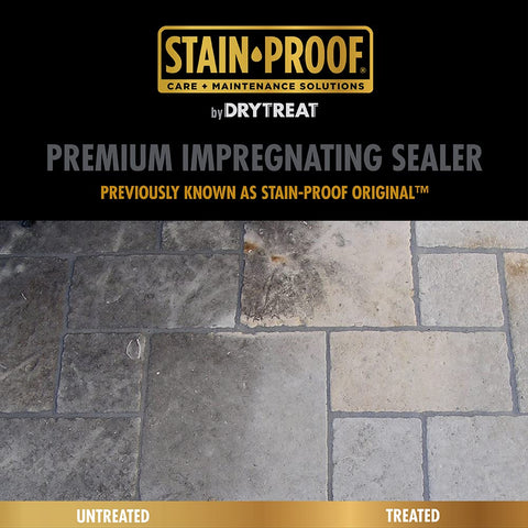 Patio application of DRY-TREAT Stain Proof on cement surface.