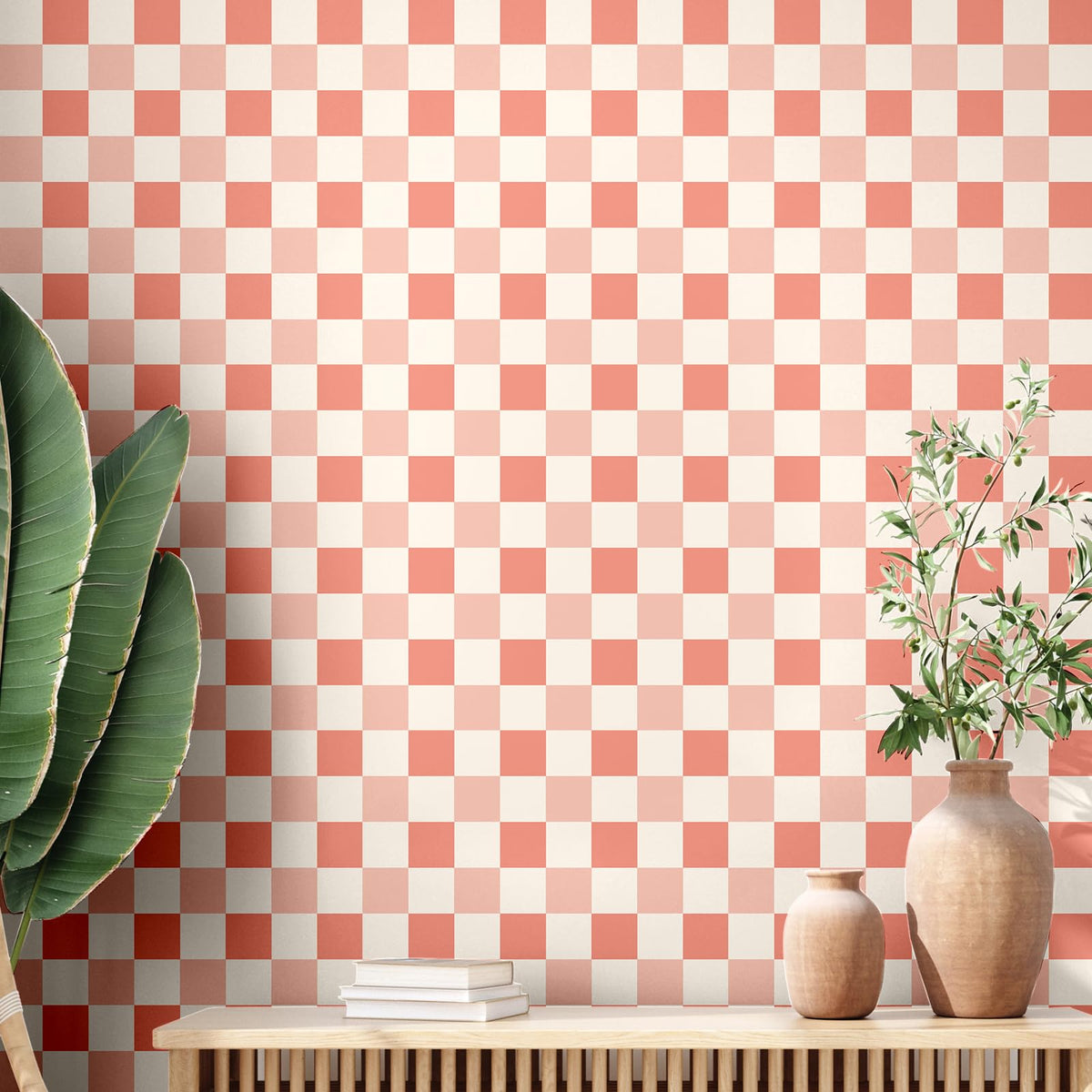 Drydiet pink checkerboard wallpaper roll adds retro charm to walls