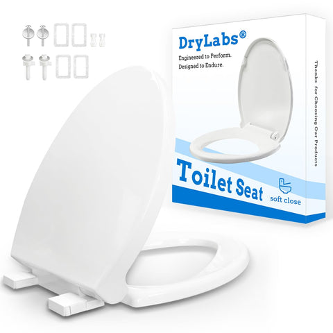 DryLabs elongated toilet seat 18.5-inch with soft-close for nighttime use