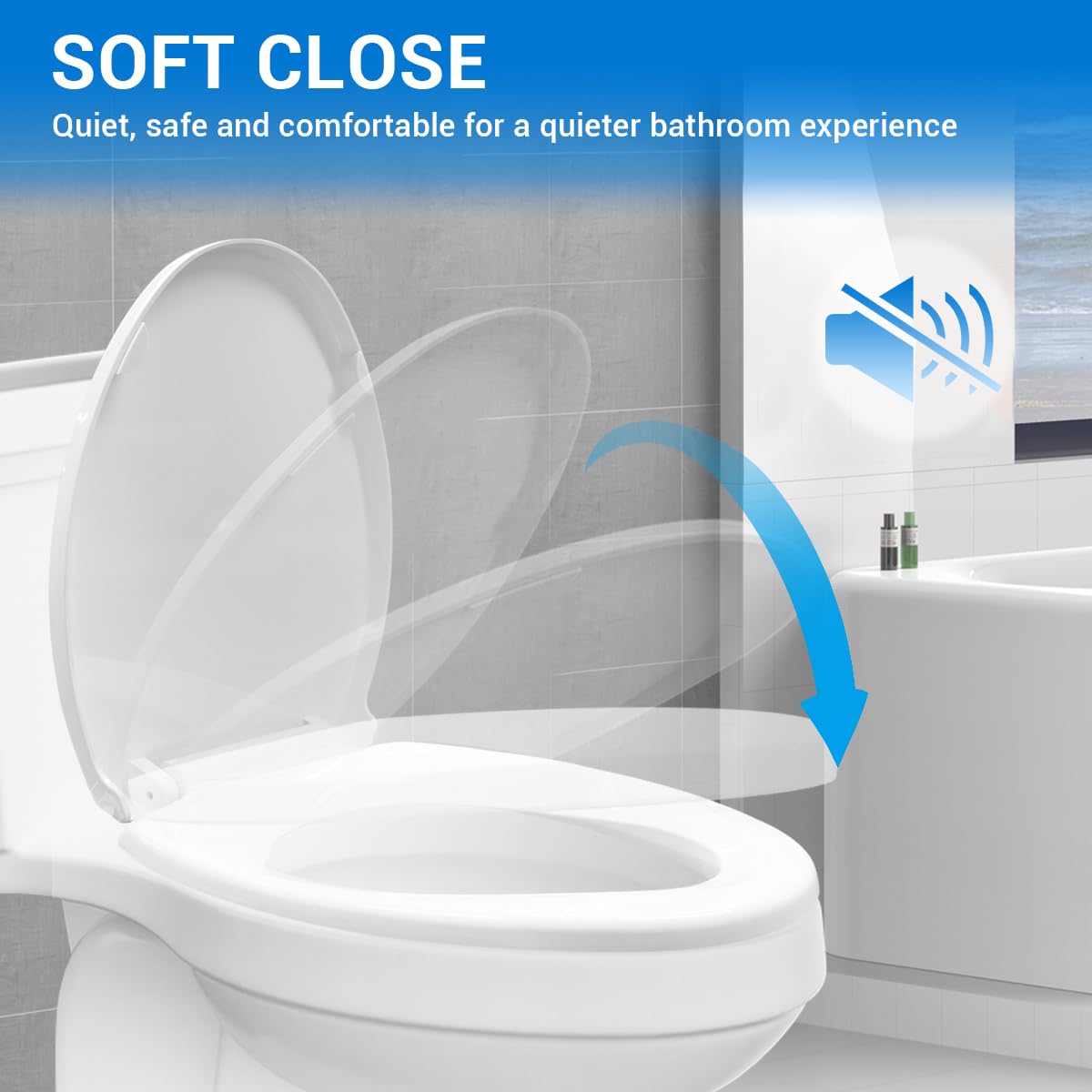 DryLabs round toilet seat scratch-resistant surface for easy cleaning