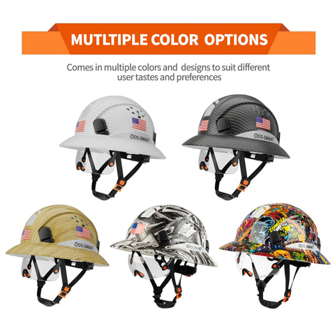 DS-SMAAT full brim helmet supports eye and head protection on site.