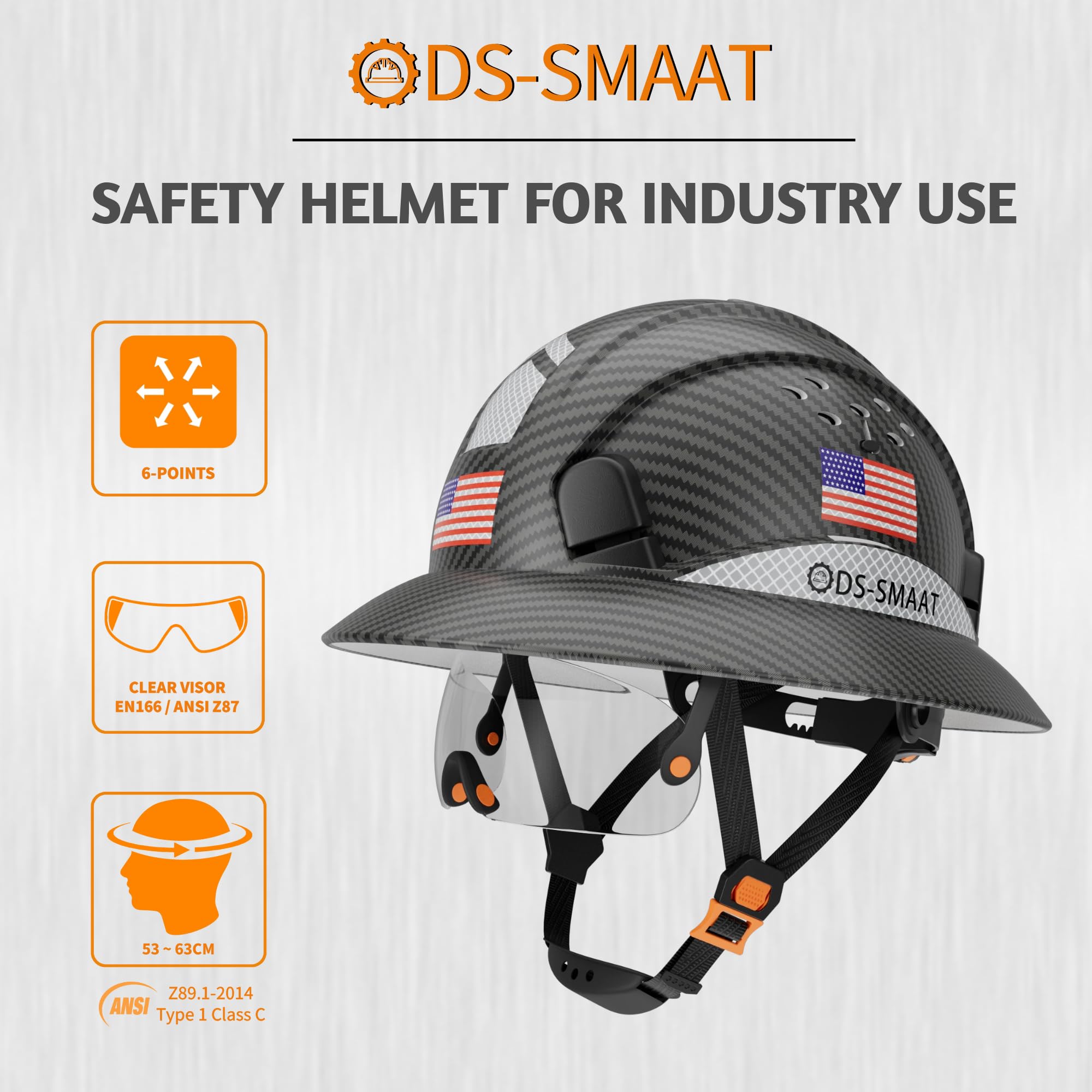 DS-SMAAT lightweight HDPE construction hat for comfortable all-day use.