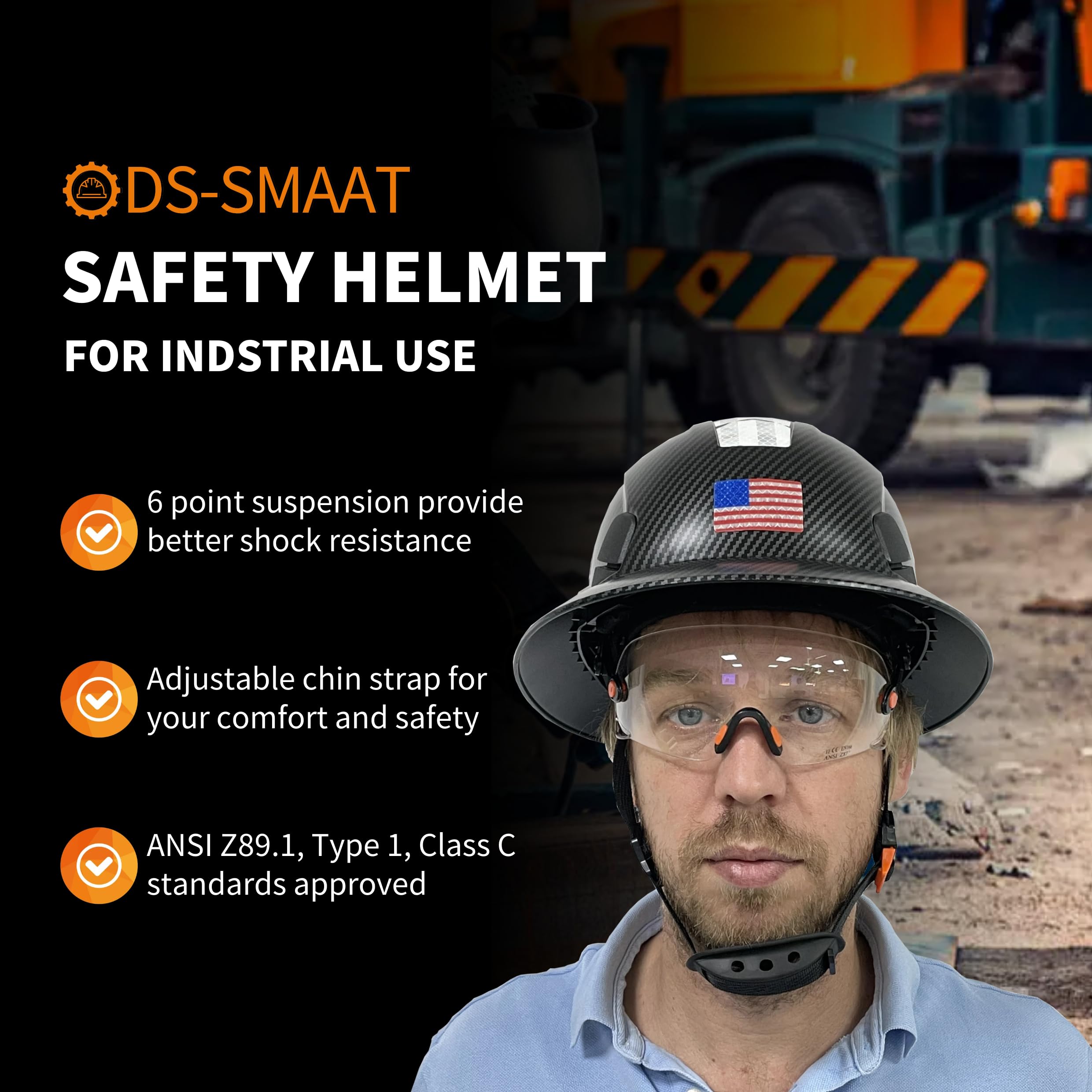 DS-SMAAT matte black hard hat adds professional style while providing protection.