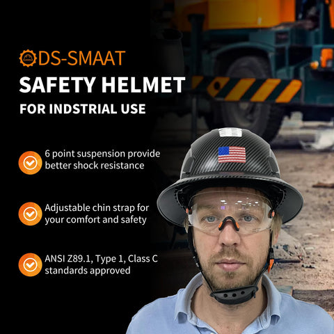 DS-SMAAT matte black hard hat adds professional style while providing protection.
