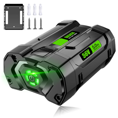 DSANKE 56V 5.0Ah battery in hand delivers extended run time for outdoor power tools.