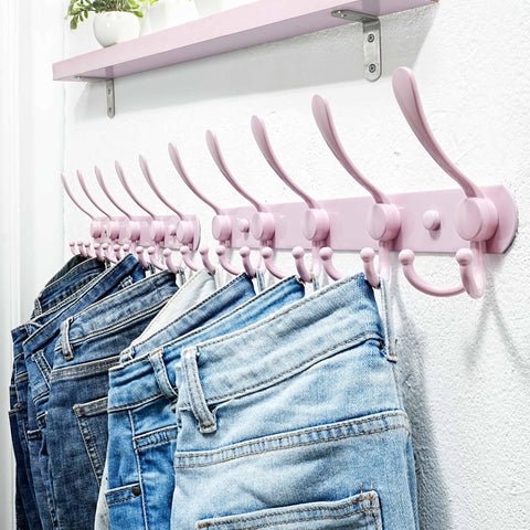 Dseap pink coat rack assembly close-up showing connectors and hooks.