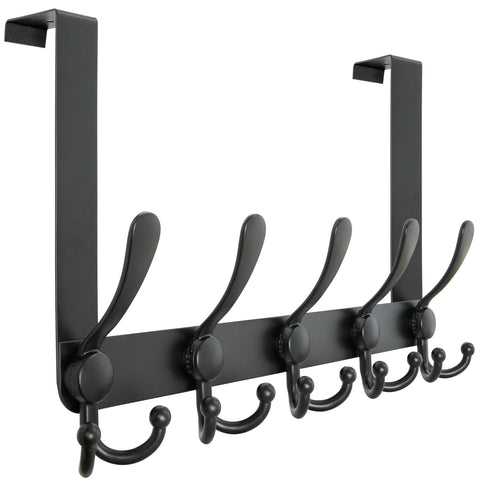 Dseap Over Door Hook 2.0 front view with five-tri hooks for organized storage