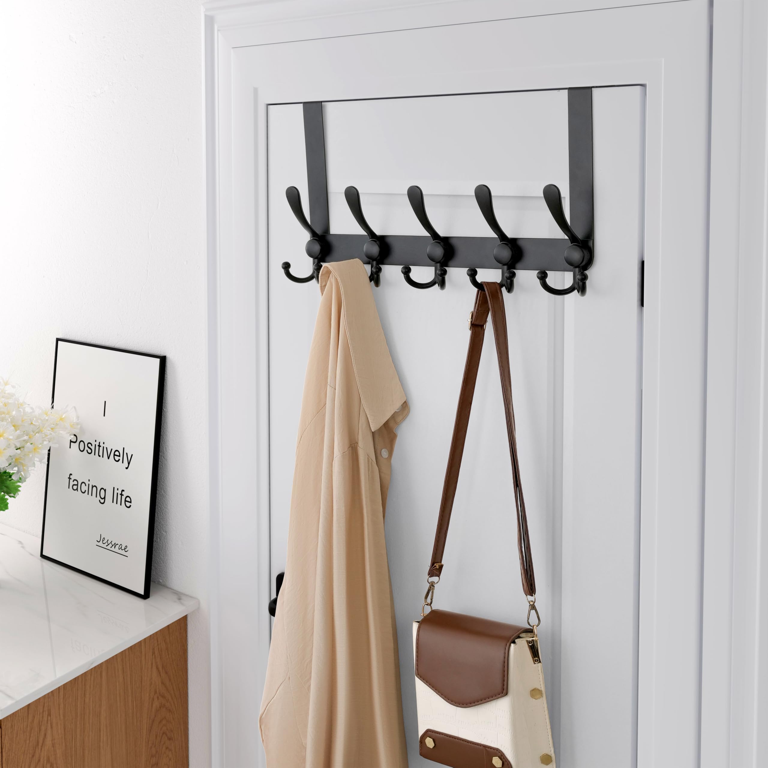 Dseap Over Door Hook 2.0 side view mounted on a door