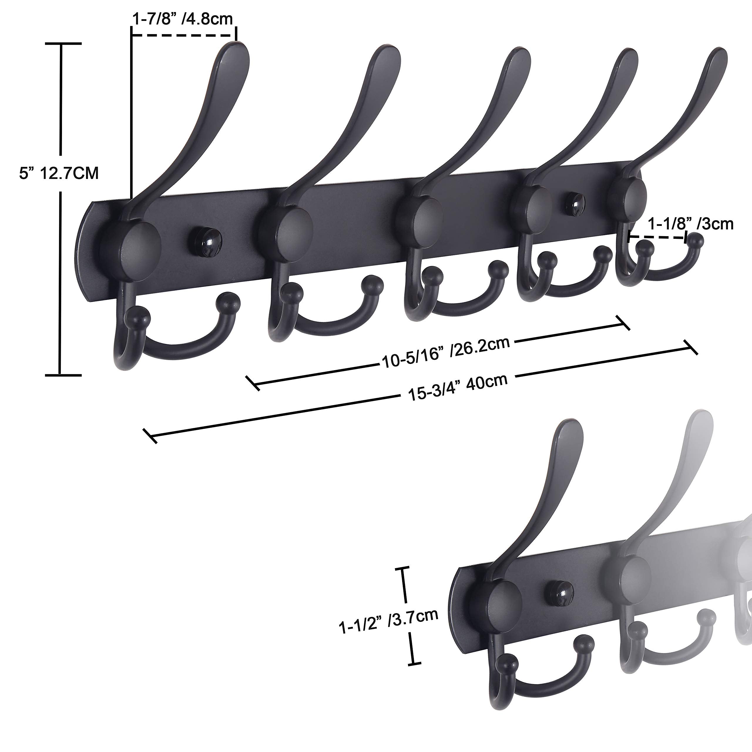 Dseap stainless steel coat rack with pink hooks in modern hallway.