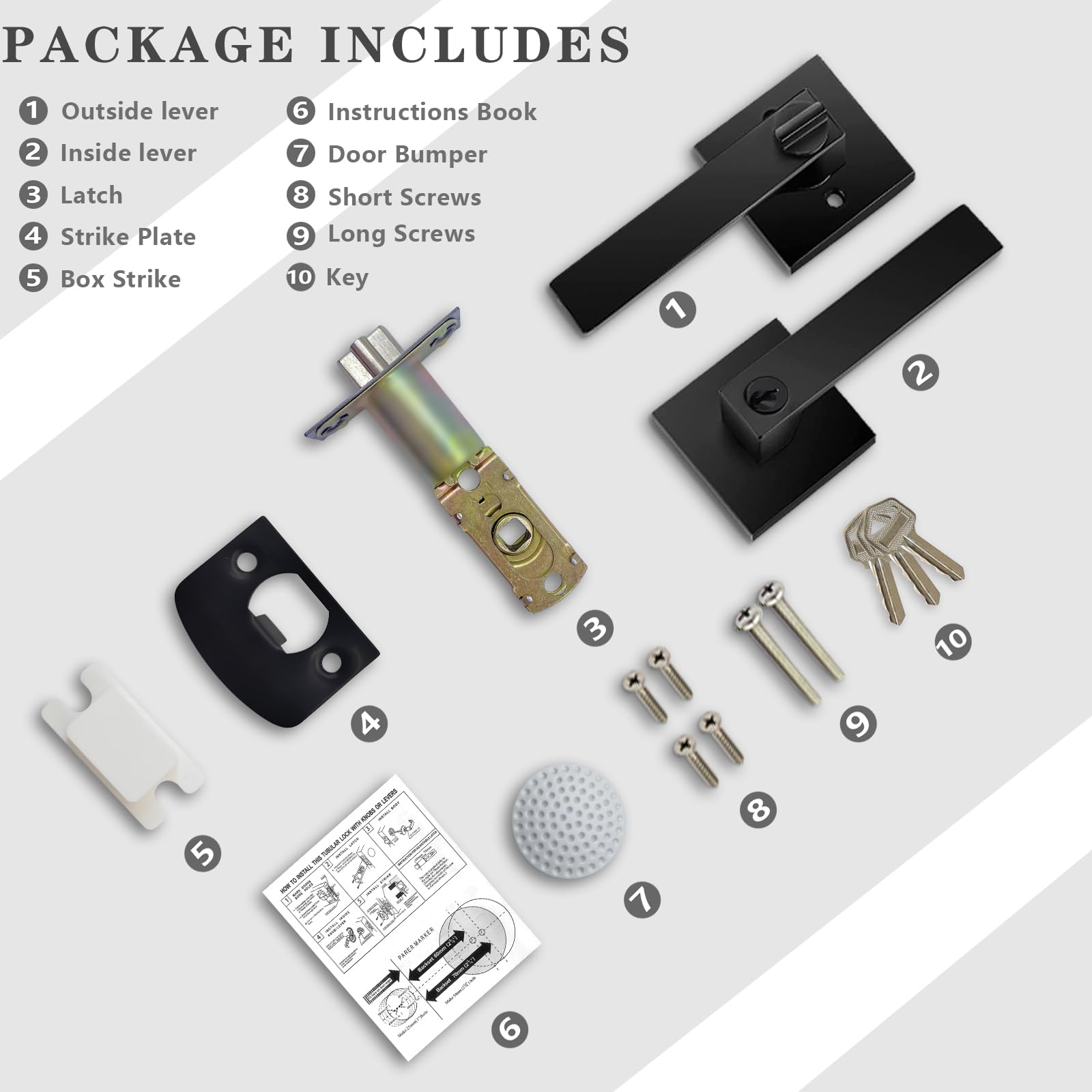 DSJJBLL privacy lever suitable for bedrooms and bathrooms