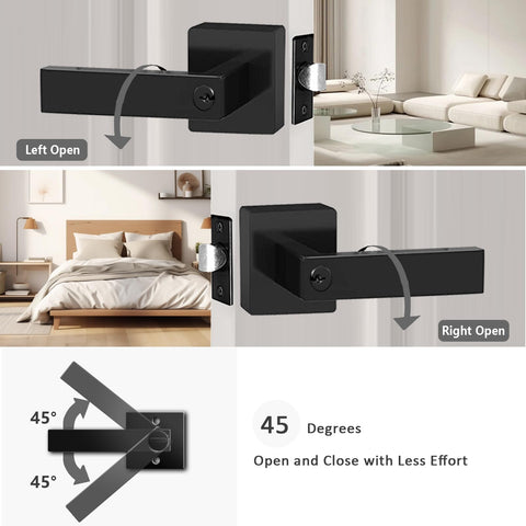DSJJBLL square lever – reversible design for left or right doors