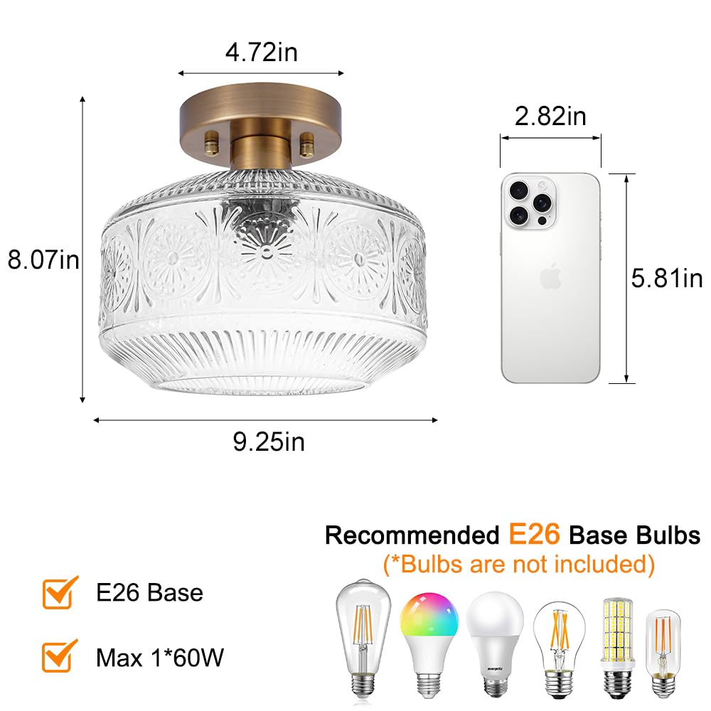 DSMJFU durable metal frame and glass shade design