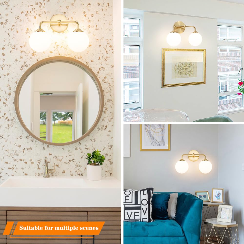 DSMJFU Modern Gold vanity light with up-down mounting option.