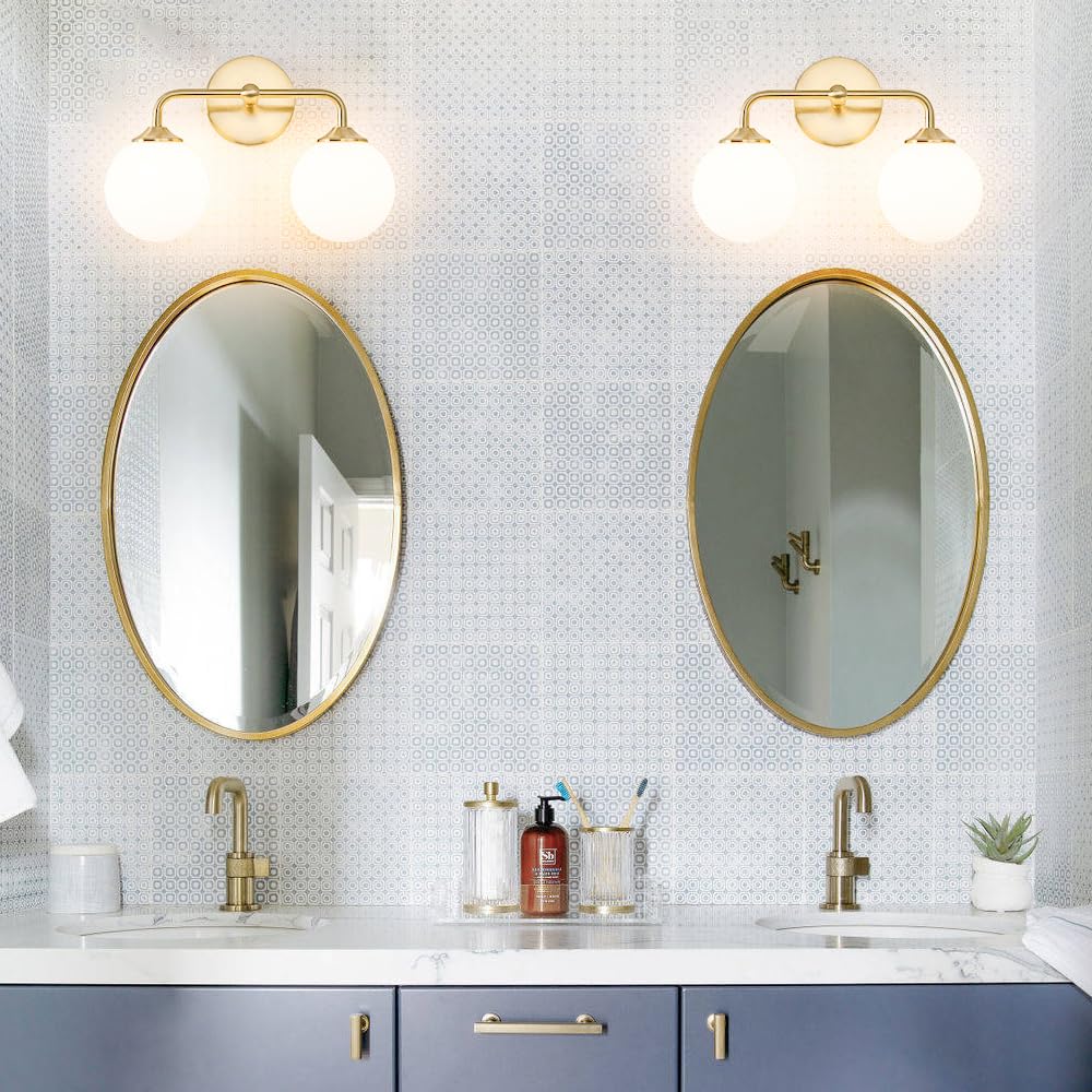 DSMJFU Vanity light above mirrors delivers flattering, even illumination.